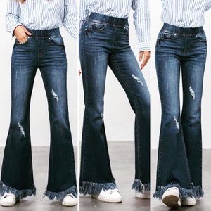 The Reagan Distressed Flare Denim Jean